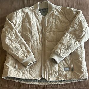 Eddie Bauer Men's Beige Quilted Puffer Jacket